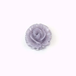 Plastic Carved No-Hole Flower - Round Rose 15MM PEARL VIOLET