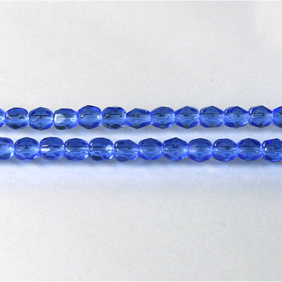 Czech Glass Fire Polish Bead - Round 04MM SAPPHIRE