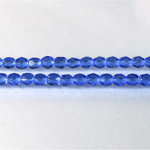 Czech Glass Fire Polish Bead - Round 04MM SAPPHIRE