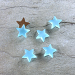 Glass Cabochon - Star 08MM MATTE AQUA Foiled