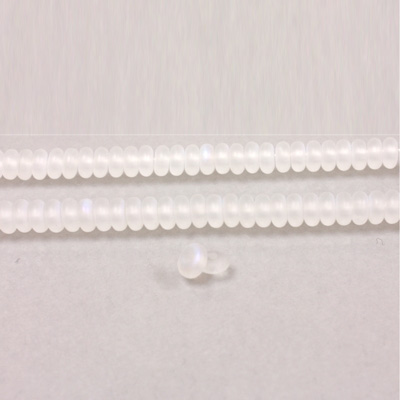 Czech Pressed Glass Bead - Smooth Rondelle 4MM MATTE CRYSTAL AB