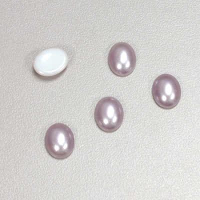Glass Medium Dome Cabochon Pearl Spray Finish - Oval 10x8MM LAVENDER