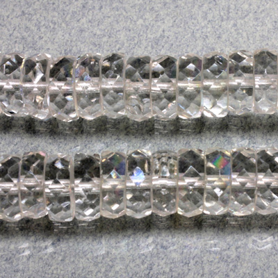 Czech Glass Fire Polished Bead - Rondelle 10x4MM CRYSTAL AB