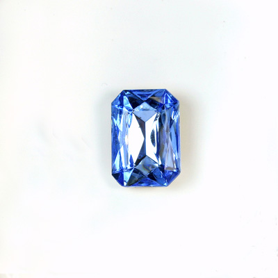 Glass Point Back Tin Table Cut (TTC) Stone - Cushioned Octagon 10x8MM LT SAPPHIRE