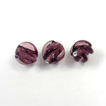 Glass Lampwork Bead - Round Twist 12MM AMETHYST