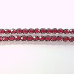 Czech Glass Fire Polish Bead - Round 04MM AMETHYST BURGUNDY LINE