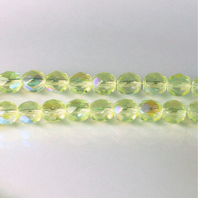 Czech Glass Fire Polish Bead - Round 06MM JONQUIL AB