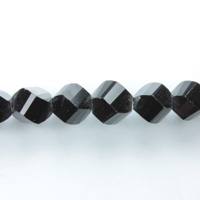 Indian Cut Crystal Bead - Helix Twisted 10MM JET