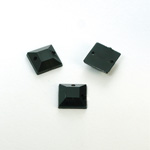 Plastic Flat Back Faceted 2-Hole Opaque Sew-On Stone - Square 10MM JET