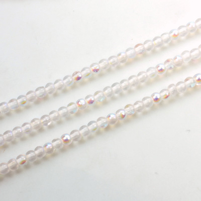 Czech Pressed Glass Bead - Smooth Round 03MM LT ROSALINE AB