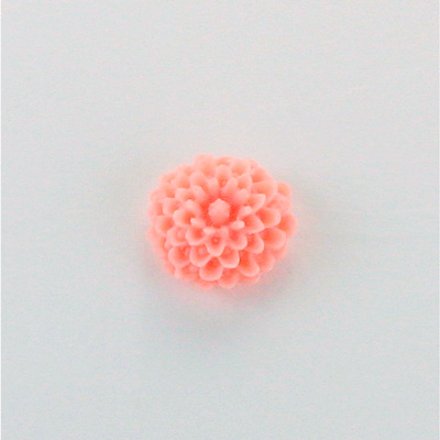 Plastic Carved No-Hole Flower - Dahlia 10MM LT CORAL