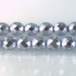 Czech Glass Pearl Faceted Fire Polish Bead - Round 10MM PURPLE ON CRYSTAL 78423