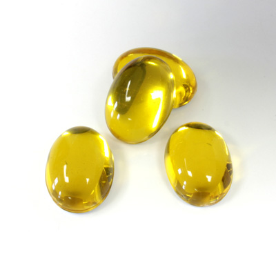 Plastic Flat Back Foiled Cabochon - Oval 14x10MM JONQUIL