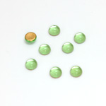 Glass Medium Dome Foiled Cabochon - Round 05MM PERIDOT