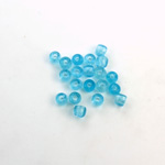 Czech Pressed Glass Large Hole Bead - Round 04MM AQUA