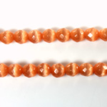 Fiber Optic Synthetic Cat's Eye Bead - Round Faceted 06MM CAT'S EYE COPPER