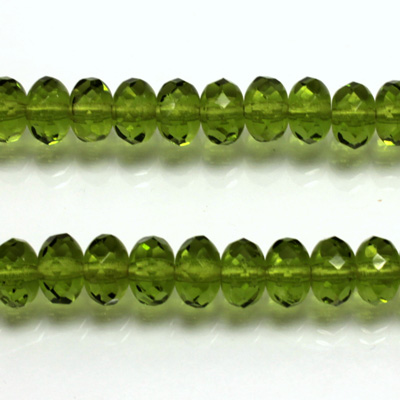 Czech Glass Fire Polish Bead - Rondelle Donut 08x5MM OLIVENE