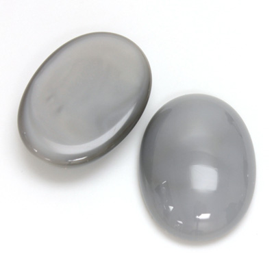 Glass Medium Dome Cabochon - Oval 25x18MM MOONSTONE GREY