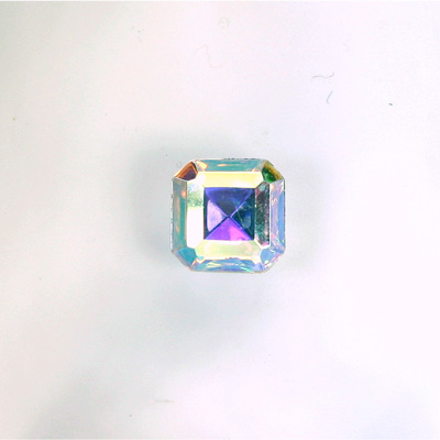 Glass Point Back Foiled Tin Table Cut (TTC) Stone - Square Octagon 08x8MM CRYSTAL AB