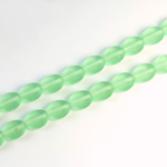 Czech Pressed Glass Bead - Flat Oval 08x6MM MATTE PERIDOT