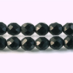 Czech Glass Fire Polish Bead - Round 10MM MATTE JET