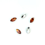 Plastic Point Back Foiled Stone - Navette 08x4MM SMOKE TOPAZ