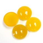 Gemstone Flat Back Cabochon - Round 15MM QUARTZ DYED #38 AMBER