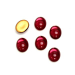 Glass Medium Dome Foiled Cabochon - Oval 10x8MM FUCHSIA