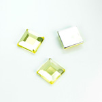 Plastic Flat Back Foiled Rose Cut Rhinestone - Square 10x10MM JONQUIL