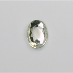 Glass Flat Back Rose Cut Faceted Foiled Stone - Oval 14x10MM CRYSTAL