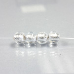Czech Glass Lampwork Bead - Smooth Round 08MM CRYSTAL SILVER LINED