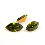 Preciosa Crystal Point Back Fancy Stone - Navette 10x5MM OLIVINE