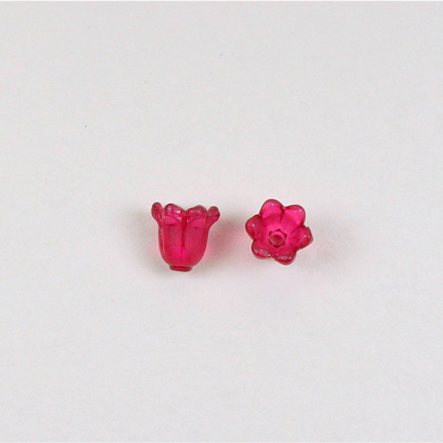 German Plastic Flower with Hole - Bell Shape 09x9MM MATTE FUCHSIA