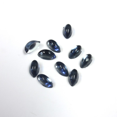 Plastic Flat Back Foiled Cabochon - Navette 08x4MM MONTANA