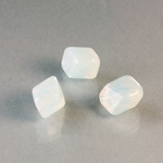 Plastic Bead - Mixed Color Abstract Cube 12x7MM WHITE OPAL