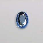 Glass Flat Back Rose Cut Faceted Foiled Stone - Oval 14x10MM LT SAPPHIRE