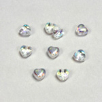 Czech Pressed Glass Bead - Smooth Heart 06x6MM CRYSTAL AB