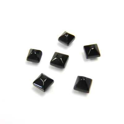 Gemstone Cabochon - Square Pyramid Top 04x4MM BLACK ONYX