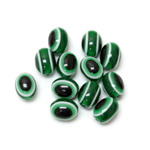 Plastic Eye Bead - Oval 12x9MM  DARK GREEN