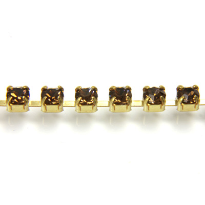 Preciosa Crystal Rhinestone Cup Chain - PP18 (SS8.5) SMOKE TOPAZ-RAW