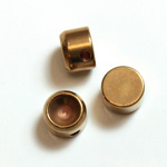 Brass Machine Made Bead - Engraved with Recess Round 07MM RAW BRASS