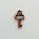 Metalized Plastic Pendant- Key 18x10MM ANT COPPER