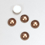 Glass Medium Dome Cabochon Pearl Spray Finish - Round 10MM DARK BROWN