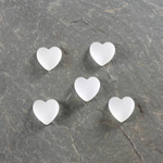 Glass Cabochon - Heart 08MM MATTE Crystal Foiled