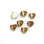 Fiber-Optic Cabochon - Heart 06MM CAT'S EYE BROWN