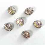 Glass Medium Dome Lampwork Cabochon - Oval 10x8MM AMETHYST OPAL (02206)