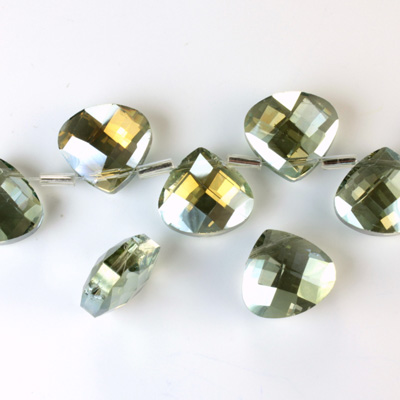 Chinese Cut Crystal Pendant - Briolette 13x12MM CRYSTAL GREEN