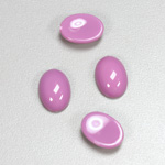 Plastic Flat Back Opaque Cabochon - Oval 14x10MM BRIGHT PURPLE