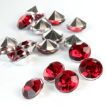 Plastic Point Back Transparent Foiled Chaton - Round 6MM RUBY