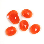 Fiber-Optic Flat Back Cabochon - Rauten Rose Oval 10x8MM CAT'S EYE ORANGE